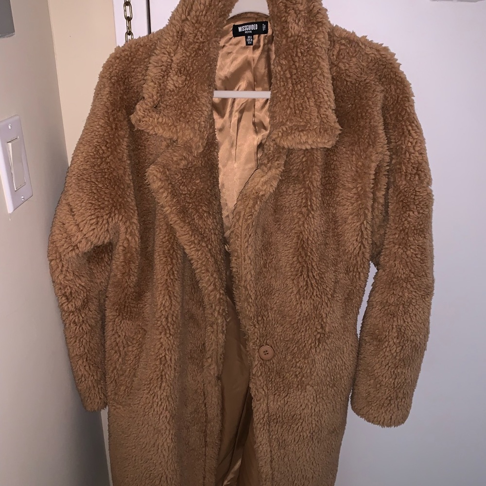 Missguided trench fur coat